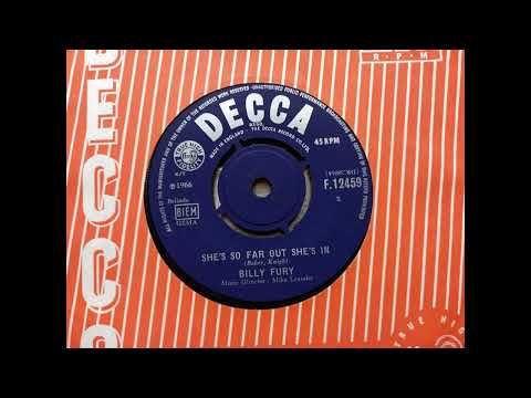 Billy Fury - She's So Far Out She's In (1966 Decca F12459 b-side) Vinyl rip