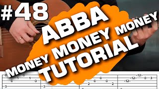 abba money money money guitar tutorial tabs fingerstyle cover instrumental (guitarclub4you)