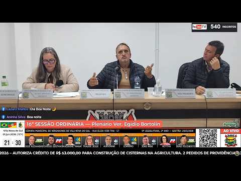 🔴 16ª SESSÃO ORDINÁRIA: Projetos de Lei + Pedidos de Providência e Informação | 01.JUN.2026