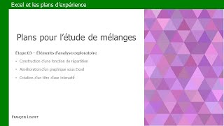EXCEL et les plans pour l'étude de mélanges - Étape 03