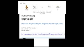LIVE Cricket Scorecard - RCB vs MI | IPL 2020 - 10th Match | Royal C Bangalore vs Mumbai Indians