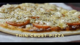 Domino's Style Thin Crust Pizza | Thin Crust Margherita Pizza | Margherita Pizza - Reena Ki Rasoi