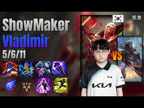 ShowMaker Mid Vladimir vs Viktor lol KR solo rank Full Game 15.18 | 쇼메이커 블라디미르 vs 빅토르