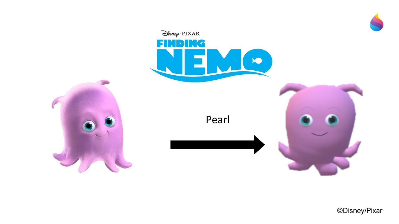 Paint 3D Tutorial: Pearl ~ Finding Nemo 2003 / Finding Dory (2016)