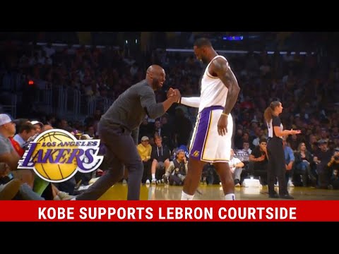 Kobe Bryant supports LeBron, Lakers courtside