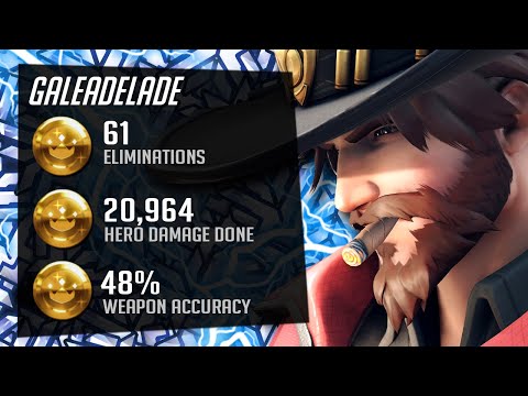 Gale Top 500 Human Aimbot McCree - 61 elims! 20k DMG! [ Overwatch Season 27 ]
