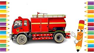 How to Draw a Fire Truck 🚒 | Amazing Step-by-Step Drawing Tutorial