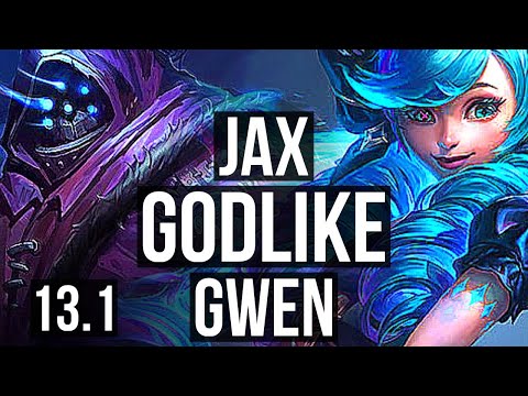 JAX vs GWEN (TOP) | 3.0M mastery, 6 solo kills, 7/1/1, 600+ games, Godlike | KR Grandmaster | 13.1