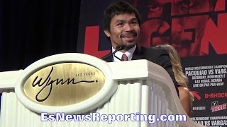 MANNY PACQUIAO: IT&#39;S AN HONOR TO CHALLENGE A CHAMPION; GIVES JESSIE VARGAS HIS CREDIT