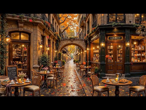 Relaxing Autumn Jazz Music at Outdoor Street Café Corner 🍂 Deep Jazz Instrumental Music for Unwind