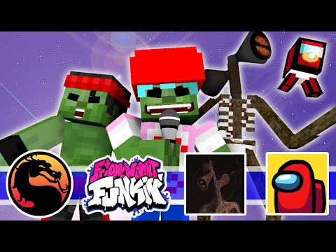 MORTAL KOMBAT SIREN HEAD AMONG US FRIDAY NIGHT FUNKIN - MINECRAFT ANIMATION