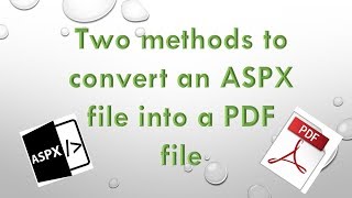 ASPX to PDF