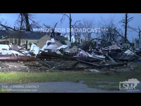 01-21-2017 Hattiesburg, Ms extreme tornado damage to homes fire station church