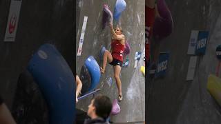 // Petra Klingler crushing during the boulder qualification round // by Louder Than Eleven