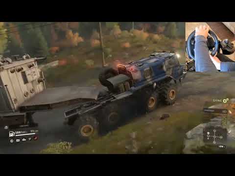 Transporting  an Oversized Construction Trailer- SnowRunner | Logitech g29 Gameplay