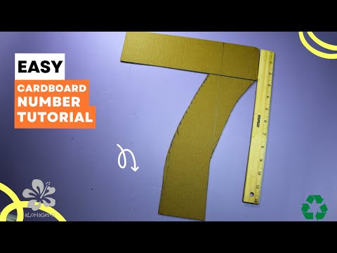 DIY Cardboard Number 7 Tutorial for Party Decoration Centerpiece Number Pinata Ideas (14" x 11")