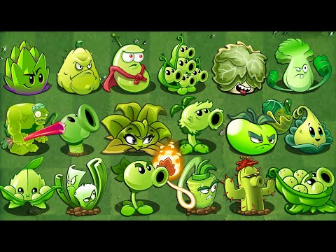 PVZ 2 | Max Mastery GREEN Plants Power-Up! vs 3 Gargantuar LEVEL5!