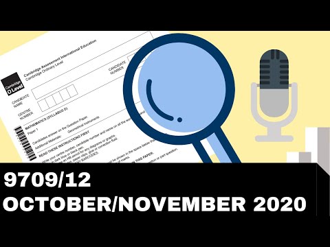 A level Pure Mathematics October November 2020 Paper 12 9709/12