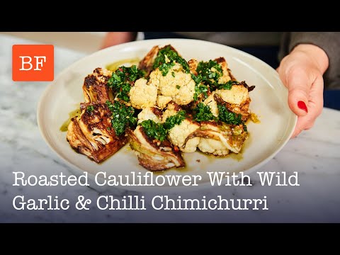 Roasted Cauliflower with Wild Garlic & Chilli Chimichurri | Building Feasts