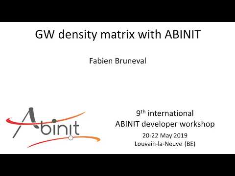 GW density matrix with ABINIT (F. Bruneval)