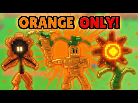 ¡Creamos un equipo solo naranja en Garden Tower Defense!