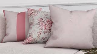 Декоративная подушка «939417» бежевый, розовый — видео о товаре