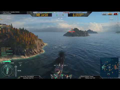 World of Warships: Kirov Russian T5 cruiser preforms and rams a hosho!
