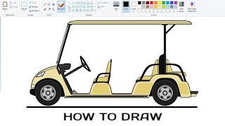 How to draw Golf Cart / Buggy on computer using Ms Paint | Golf Cart Drawing | Ms Paint.