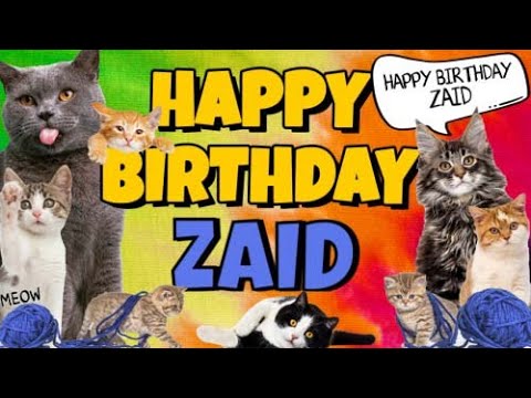 Happy Birthday Zaid! Crazy Cats Say Happy Birthday Zaid (Very Funny)