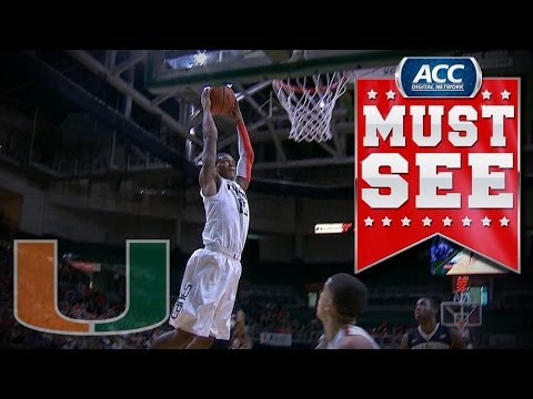 Miami's Rion Brown Throws Down Two-Handed Slam On Fast Break | ACC Must See Moment