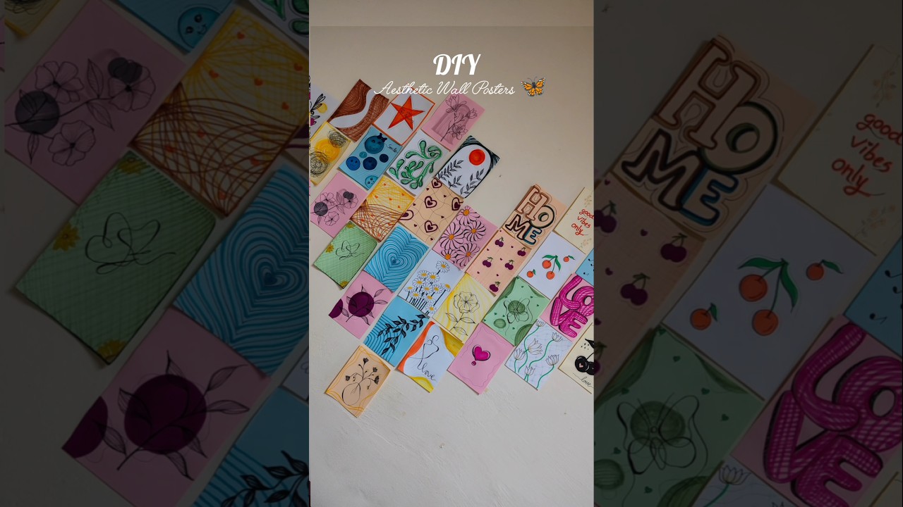 DIY Aesthetic Wall Posters 🦋 #diy #aethetics #wallposter #roomdecor #love #art