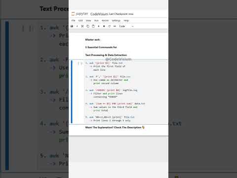 Master awk: 5 Essential Commands for Text Processing & Data Extraction #awk #ShellScripting