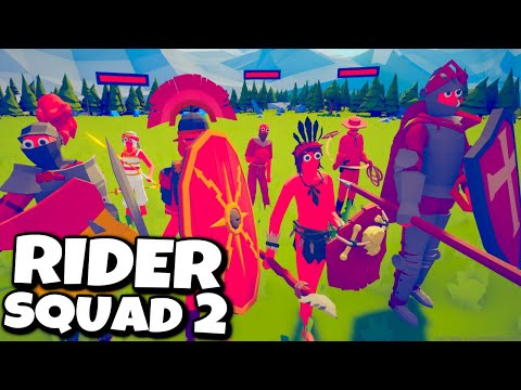 New Rider Squad! 7 Rider Units vs Every Faction #1 - TABS Mods Gameplay