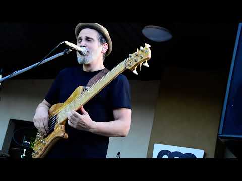 Michal Krasny slap bass and sing/finger solo on Celula New York live gig in Velke Zaluzie, 19.6.2022