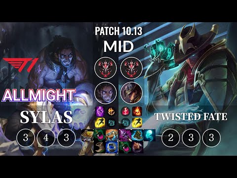 T1 Allmight Sylas vs Twisted Fate Mid - KR Patch 10.13