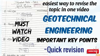 geotechnical engineering important key points and basics | quick revision | Lecture 1