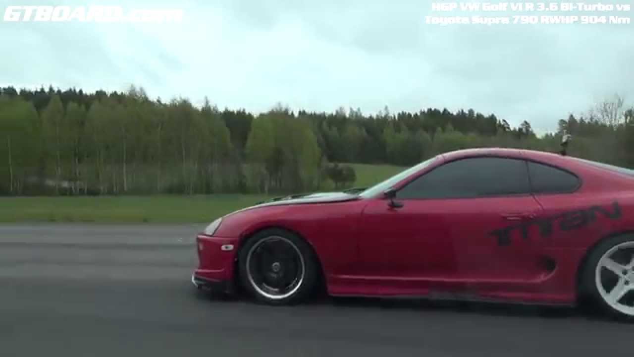 Toyota Supra Bumper Falls Off and Looses to VW Golf autoevolution