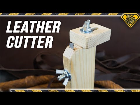 Leather Strip Slicer made from Wood and Razors