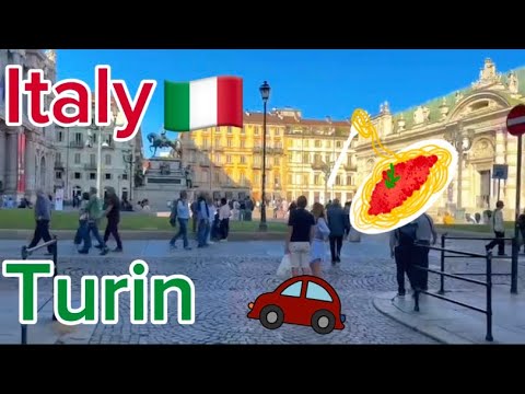 🇮🇹Walking around Turin. ASMR. Nice, bright city in the North of Italy