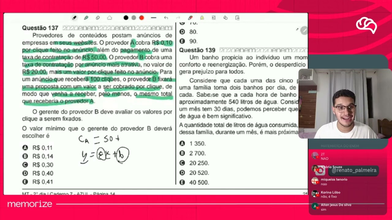 Resolução em Vídeo — Questão 137 ENEM 2020 PPL