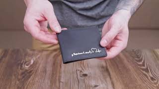 Обкладинка з вінтажної шкіри для посвідчення учасника бойових дій Серце Grande Pelle 16757 чорна