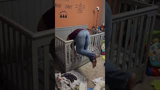The time Desiree gor stuck in the crib. #parenting #parenthumor #funny