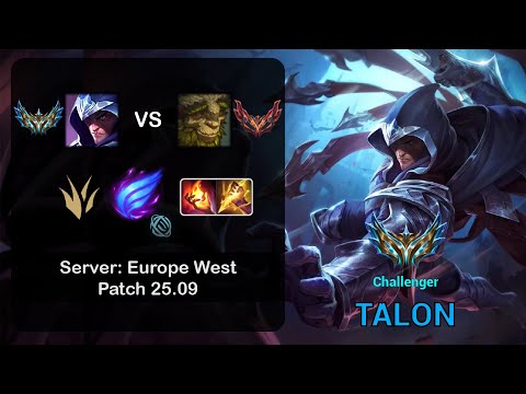 Talon Jungle vs Ivern - EUW Challenger - Patch 25.09
