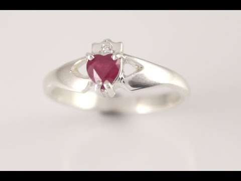 Diamond and Ruby Claddagh Ring.