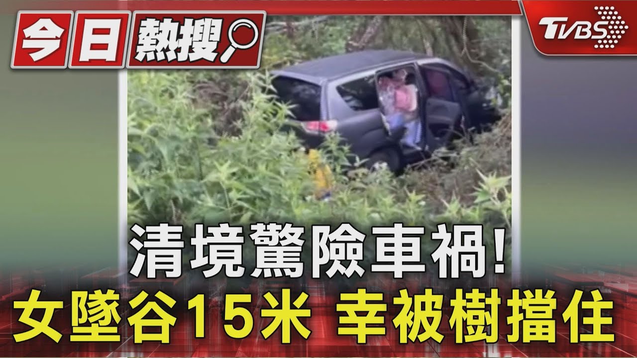清境休旅車墜15米山谷被樹卡住 婦人獲救不斷念阿彌陀佛