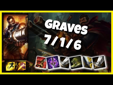 Korean Challenger Graves Jungle (7/1/6) Gameplay Replay - Patch 10.18