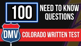 Colorado DMV Written Test 2026 (100 Need to Know Questions)