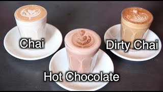 Making a Hot Choc, Chai and Dirty Chai