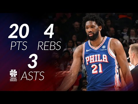 Joel Embiid 20 pts 4 rebs 3 asts vs Cavs 25/26 season