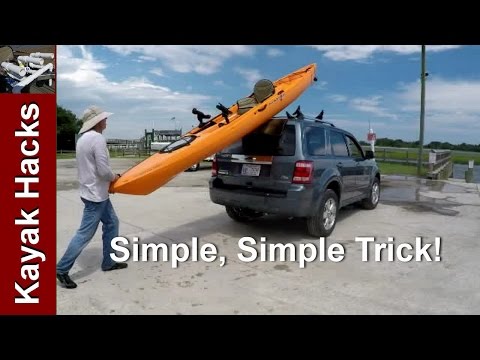 Easy one person method to load kayak on SUV without scratching